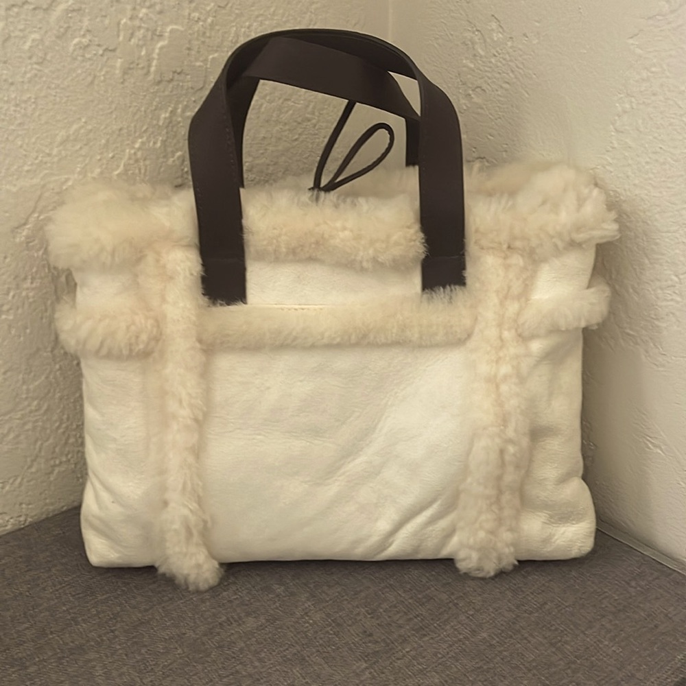 Ugg Shearling trim suede handbag - Picture 2 of 4